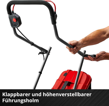 Einhell Akku-Rasenmäher GE-cm 18/33 Li Kit Power X-Change (18 V, 33 cm Schnittbreite, bis 200 m², Brushless, 30L Fangkorb, 25-65 mm Schnitthöhe, inkl. 4,0 Ah Akku + Ladegerät)