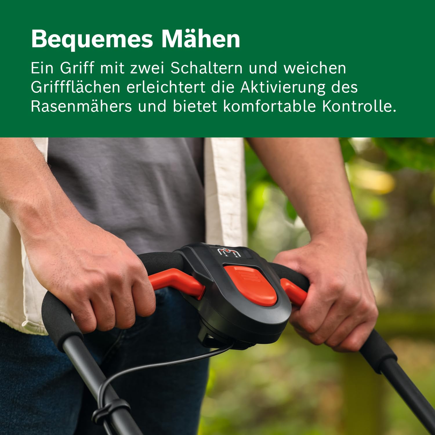 Bosch Akku-Rasenmäher ROTAK18V2-38 (Schnittbreite: 38 cm, Schnitthöhe: 30-75 mm, 40 l Stoff-Grasfangkorb, Mulchstopfen, inkl. 2 x 18V Akku und Ladegerät)