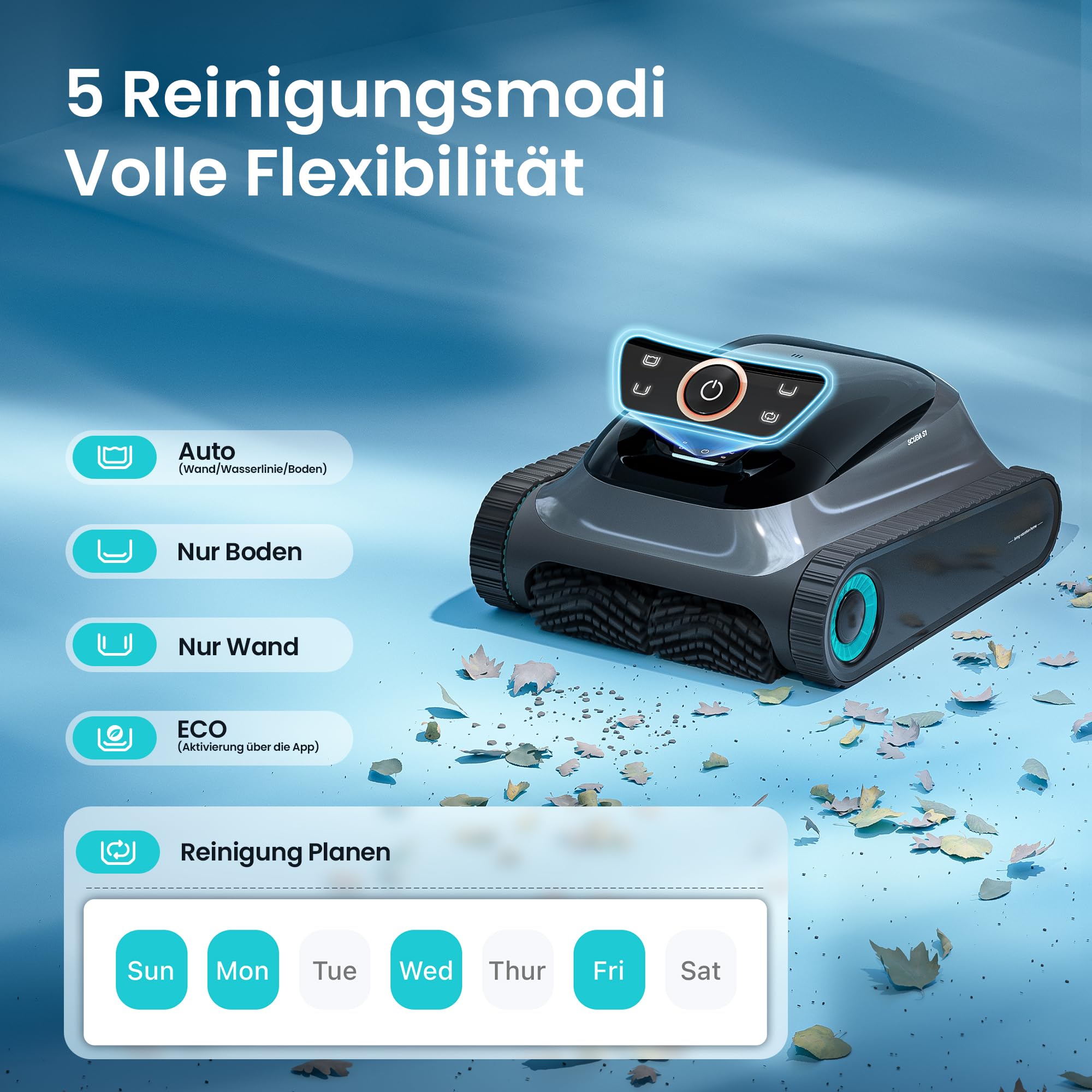 (2026 Upgrade) AIPER Scuba S1 Poolroboter Boden und Wand, Wasserlinienreinigung, Doppelfiltration, 270 Min Laufzeit, Intelligente Navigation, App-Steuerung &amp; OTA-Updates für Einbau- und Aufstellpools