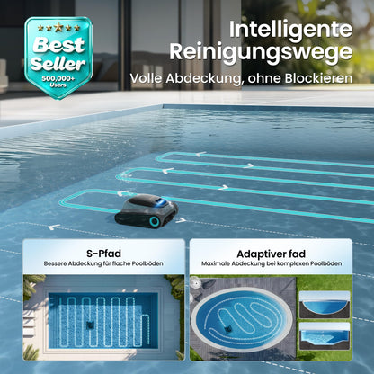(2026 Upgrade) AIPER Scuba S1 Poolroboter Boden und Wand, Wasserlinienreinigung, Doppelfiltration, 270 Min Laufzeit, Intelligente Navigation, App-Steuerung &amp; OTA-Updates für Einbau- und Aufstellpools