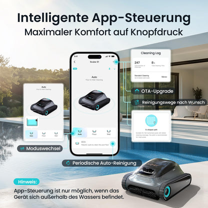 (2026 Upgrade) AIPER Scuba S1 Poolroboter Boden und Wand, Wasserlinienreinigung, Doppelfiltration, 270 Min Laufzeit, Intelligente Navigation, App-Steuerung &amp; OTA-Updates für Einbau- und Aufstellpools