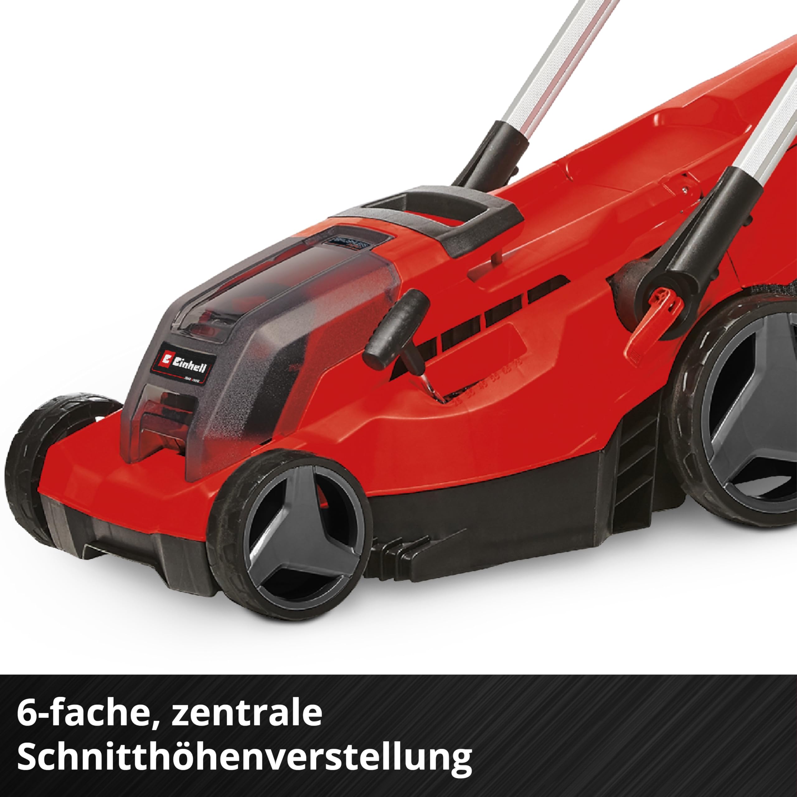 Einhell Akku-Rasenmäher GP-cm 36/450 Kit Power X-Change (36 V, 38 cm Schnittbreite, 450 m², Brushless, Mulchfunktion, 45 L Fangsack, inkl. 2 x 4,0 Ah Akkus + Twincharger)